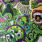 Horror Skull Zombie Cannabis Themed Sticker Pack