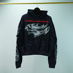 Hellstar Airbrushed Skull Hoodie Black