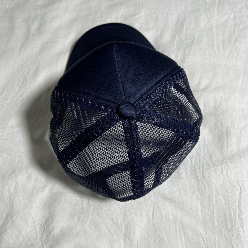 Navy Trucker Cap with NY Logo and Lips Embroidery