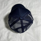 Navy Trucker Cap with NY Logo and Lips Embroidery