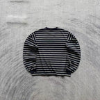 Striped Long Sleeve Crewneck - Navy/White