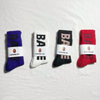 Bape Crew Socks - White/Red/Purple/Black