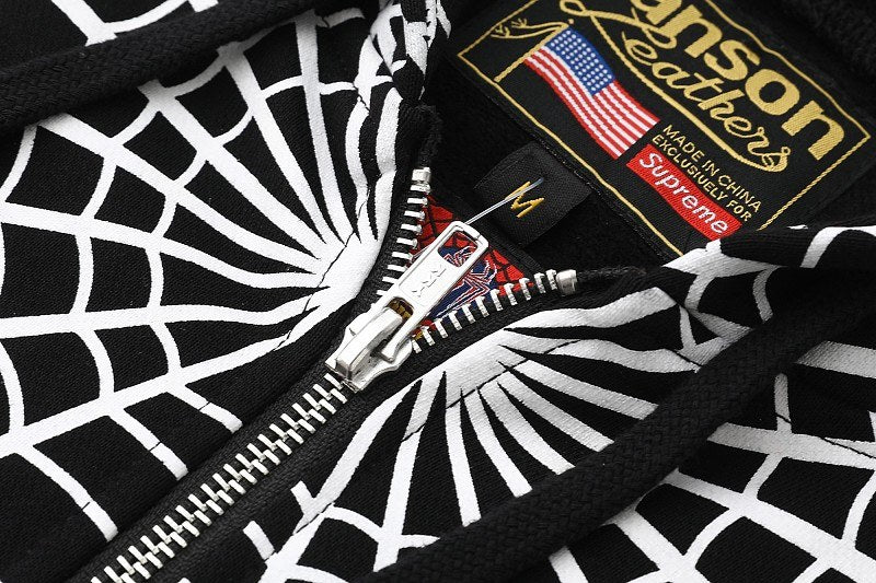Supreme Vanson Spider Web Zip Hoodie