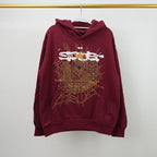Sp5der Logo Hoodie Maroon