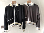 Lacoste Women's Contrast-Trim Zip Sweater
