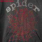 Sp5Der Rhinestone Logo Hoodie Black