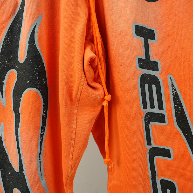 Hellstar Fire Orange Closed Elastic Bottom Sweatpants Orange Dye