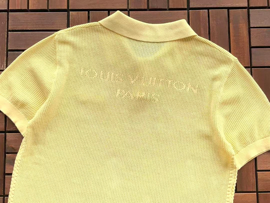 Yellow Knit Short-Sleeve Polo Shirt