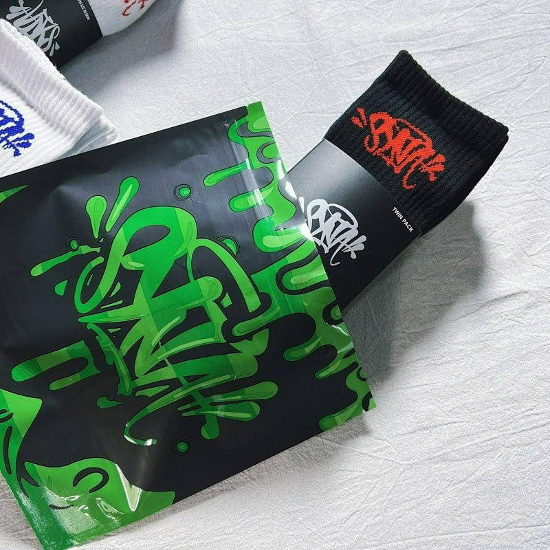Syna World Crew Socks 6-Pack - White/Black/Blue/Red/Green