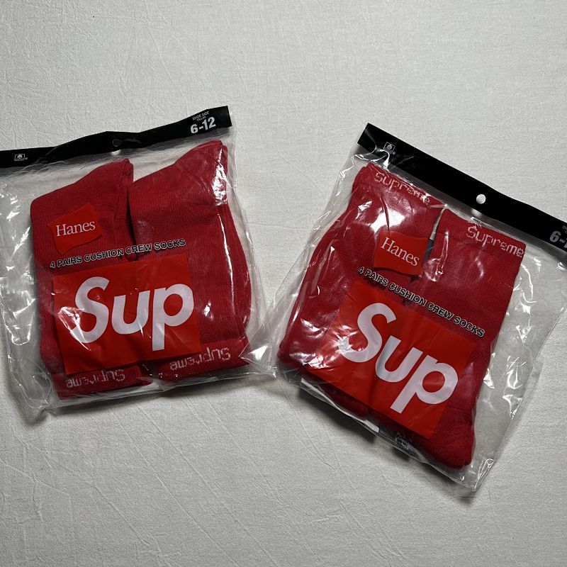 Sup x Hanes Cushion Crew Socks 4 Pairs