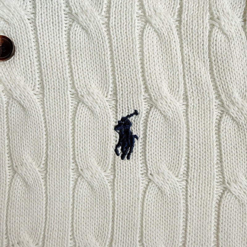 Polo Ralph Lauren Cable-Knit Polo Sweater - White