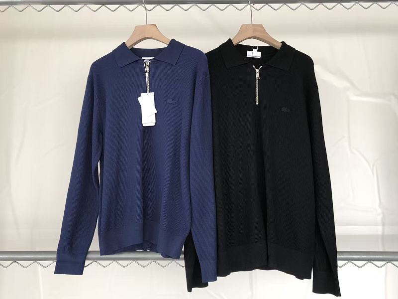 Lacoste Two-Color Quarter-Zip Polo Sweater