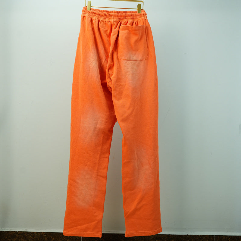 Hellstar Fire Orange Closed Elastic Bottom Sweatpants Orange Dye