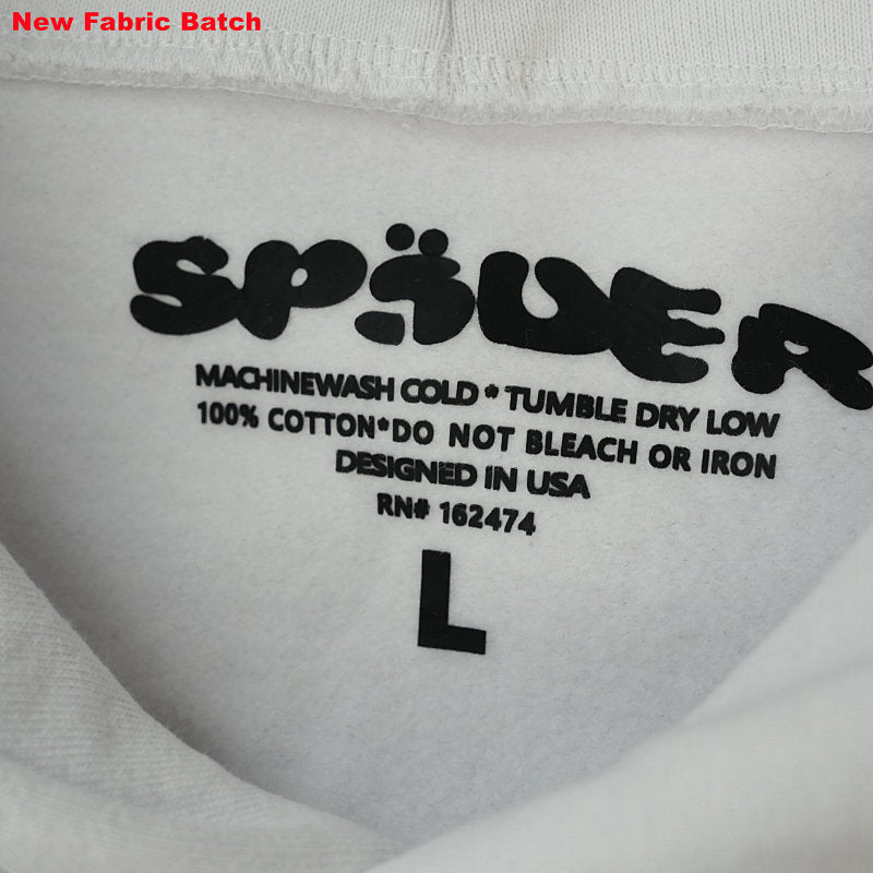 Sp5Der Rhinestone Logo Hoodie White
