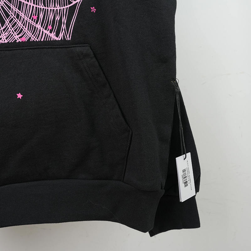 Sp5der Angel Number Hoodie Black