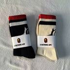 Shark Graphic Striped Crew Socks 2-Pack