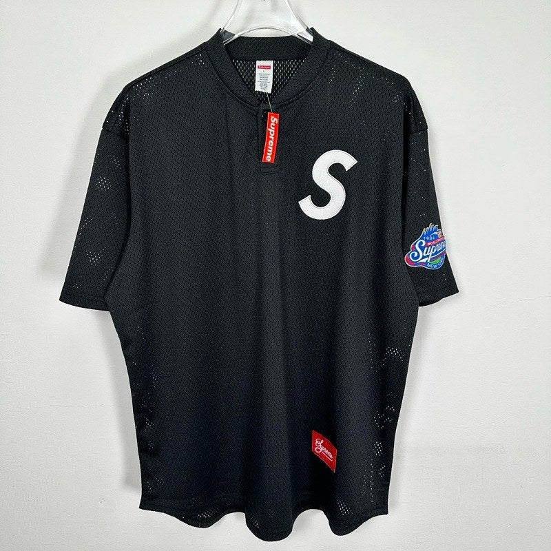 Supreme S Logo Mesh Baseball Jersey