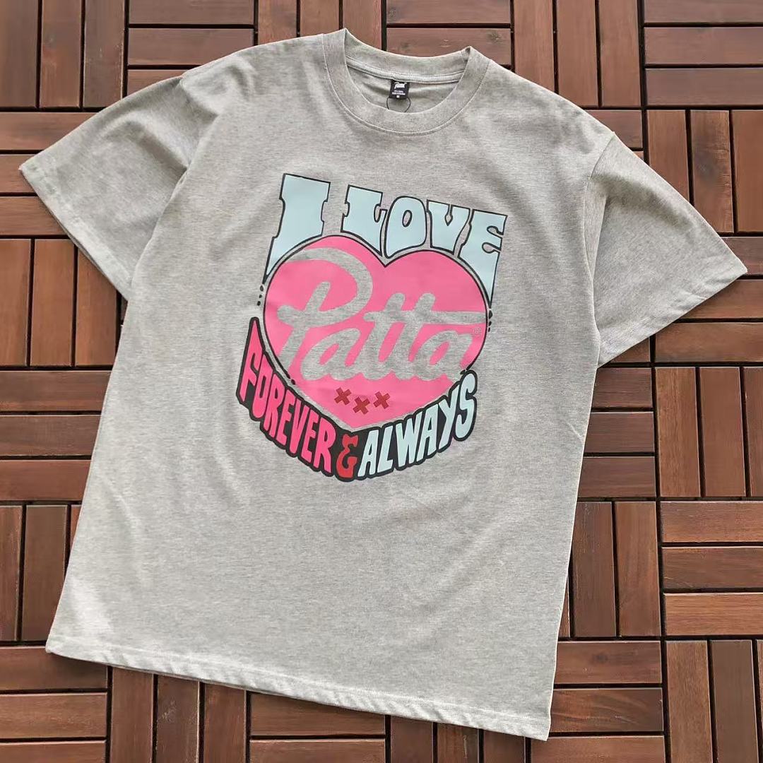 Grey Pink Graphic Patta T-Shirt