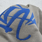 Grey Beanie Hat with Blue Graphic Logo