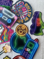 Neon Glow Aesthetic Sticker Pack Collection