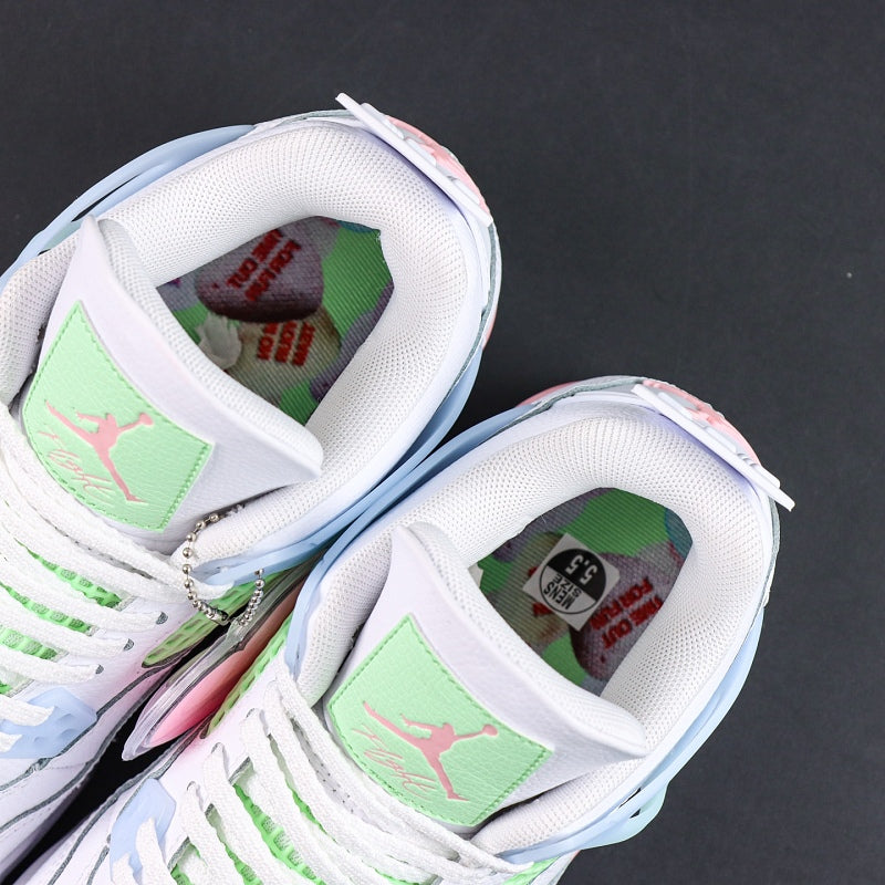 Air Jordan 4 Retro - Vivid Green/Pink