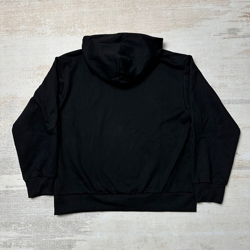 Sp5Der Rhinestone Logo Hoodie Black