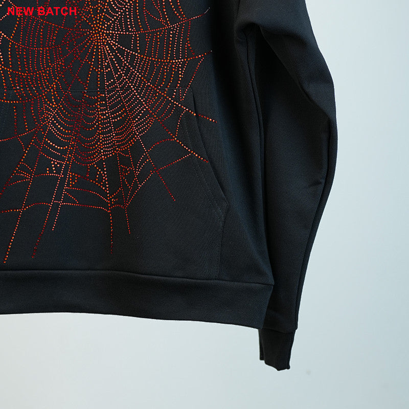 Sp5Der Rhinestone Logo Hoodie Black