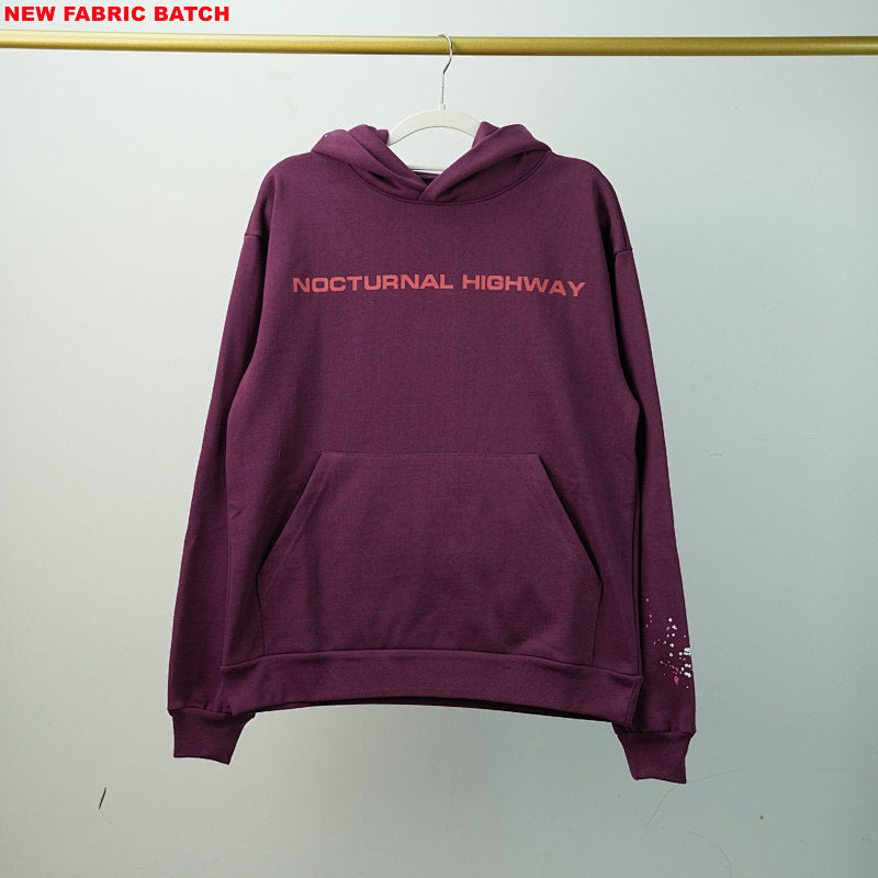 Sp5Der Nocturnal Highway Hoodie Dark Purple