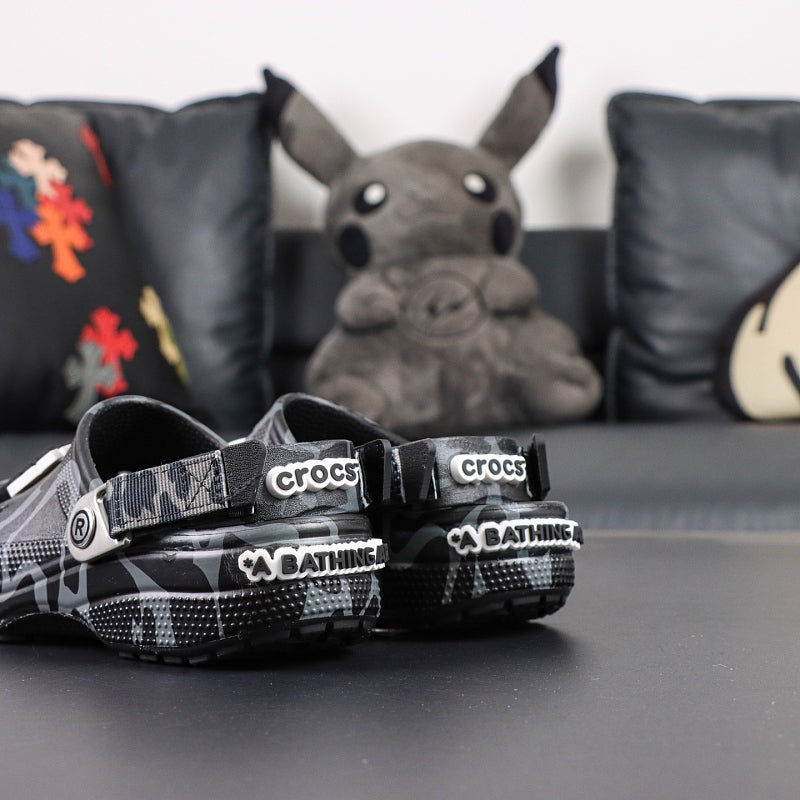 BAPE x Crocs Classic Clog - Black/Grey ABC Camo