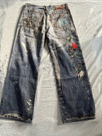 Coogi Distressed Jeans - Blue/Multicolor