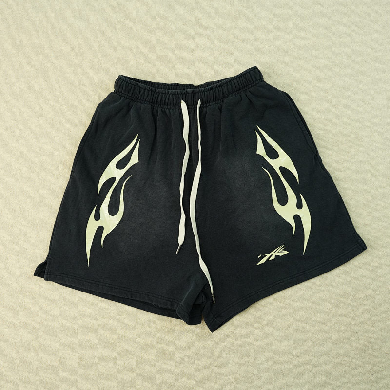 Hellstar Sports Flame Shorts Black