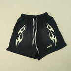 Hellstar Sports Flame Shorts Black