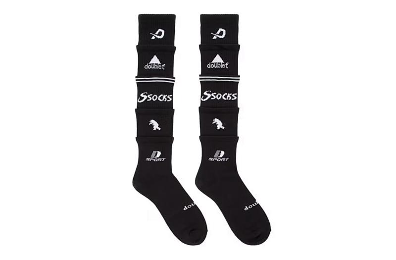 Doublet Crew Socks - Black/White