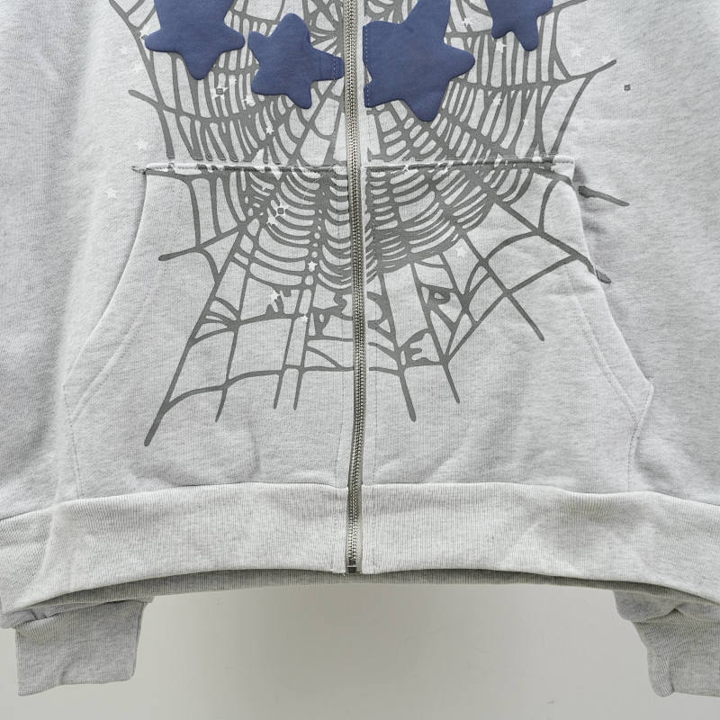 Sp5Der Atlanta Full Zip Hoodie Heather Grey
