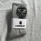A Bathing Ape Crew Socks - Black/White/Gray/Cream