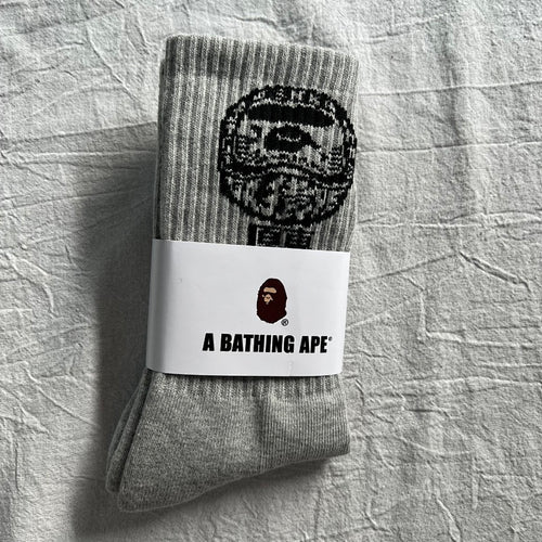 A Bathing Ape Crew Socks - Black/White/Gray/Cream