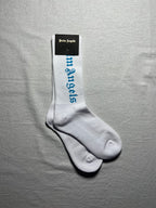 Palm Angels Crew Socks - White/Blue