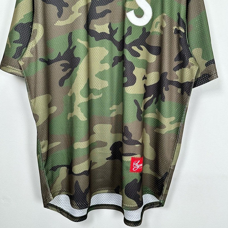 Supreme S Logo Mesh Baseball Jersey