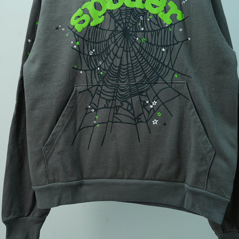 Sp5der Wait Web Hoodie Slate Grey