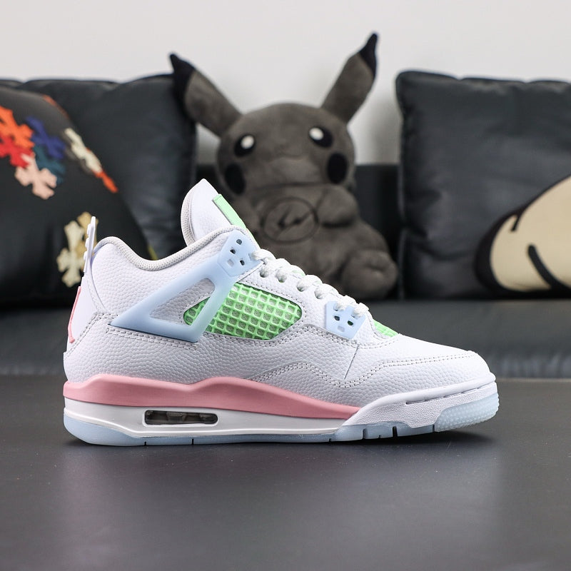 Air Jordan 4 Retro - Vivid Green/Pink