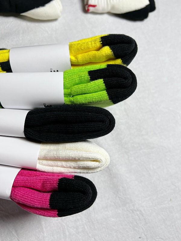A Bathing Ape Socks - Black/White/Pink/Neon Green/Yellow/Blue
