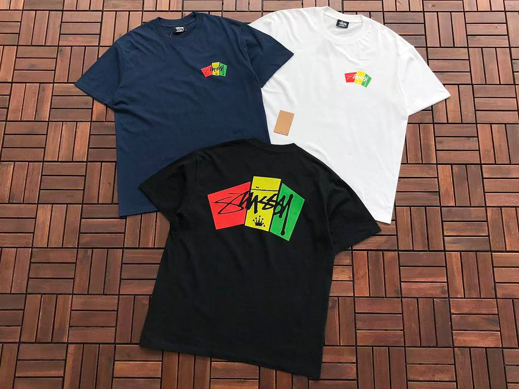 Multicolor Cube Logo Stussy T-Shirt