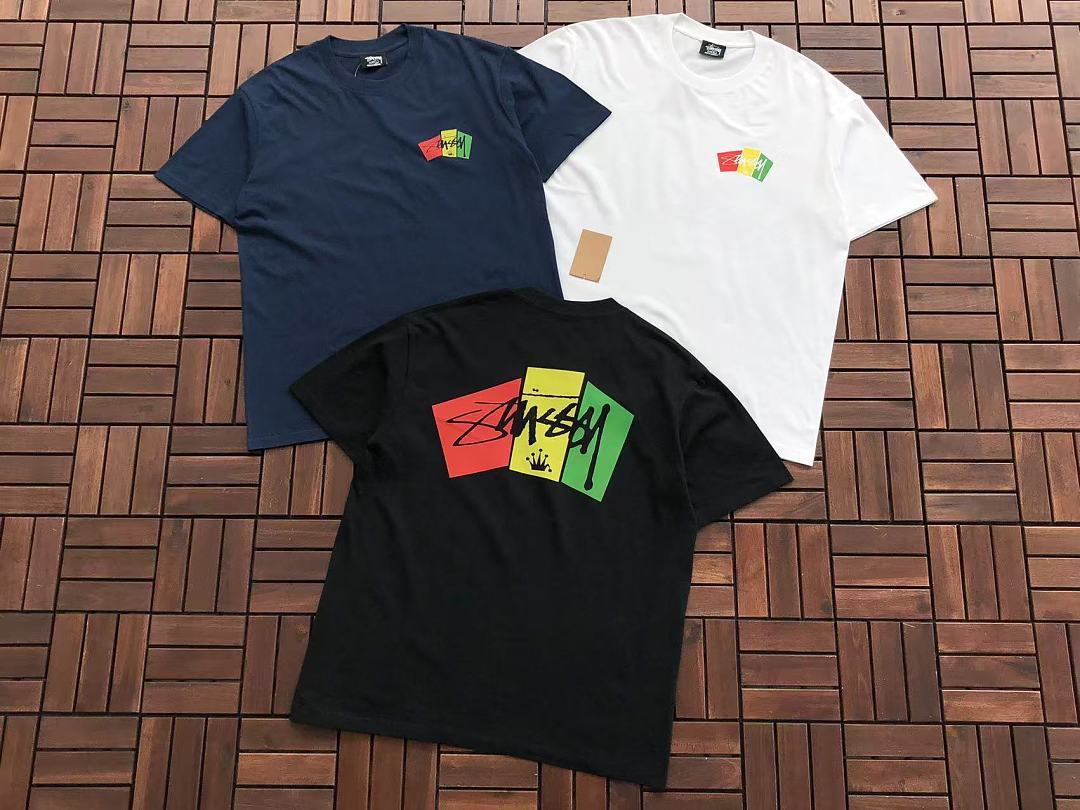 Multicolor Cube Logo Stussy T-Shirt