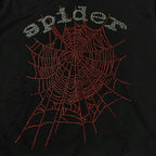 Sp5Der Rhinestone Logo Hoodie Black