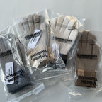 Knit Winter Gloves with Fleece Cuff