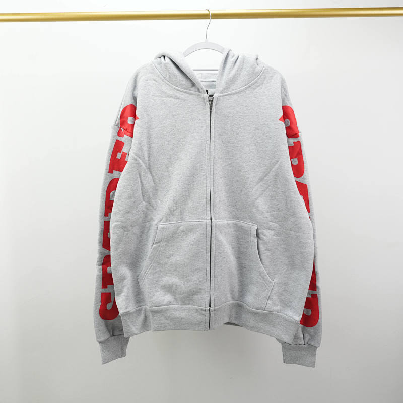 Sp5Der Mx555 Zip Hoodie Heather Grey