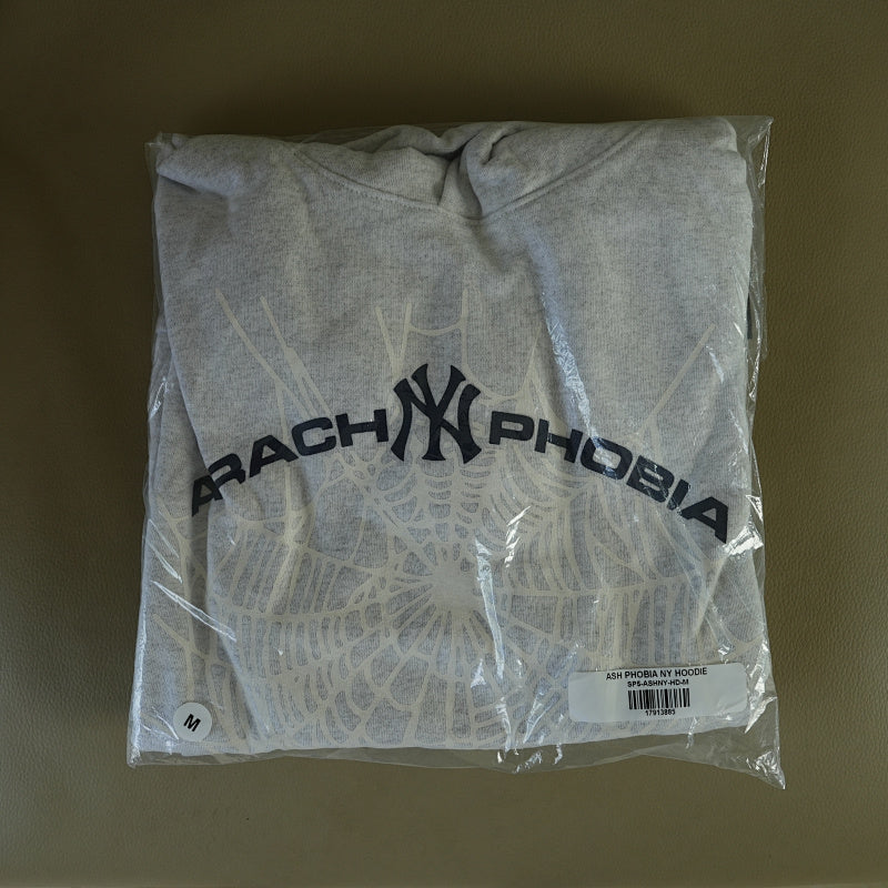 Sp5der Arach NY Phobia Hoodie Ash Grey