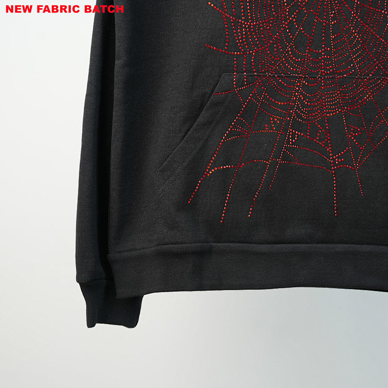 Sp5Der Rhinestone Logo Hoodie Black