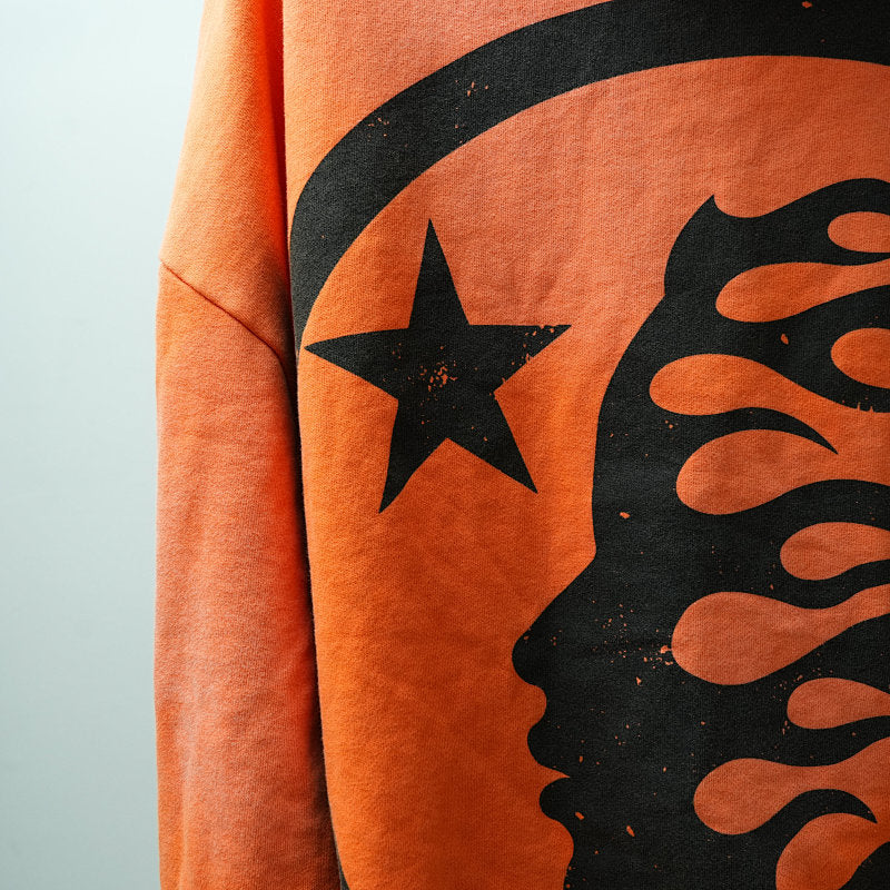 Hellstar Fire Orange Hoodie Orange Dye