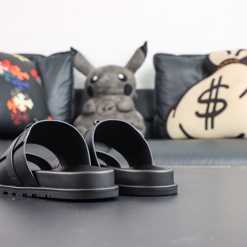 Hermes Extra Sandal - Black Epsom/Calfskin